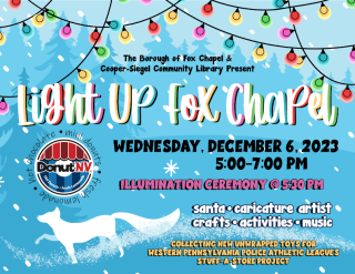 Flyer for the Light Up Fox Chapel
